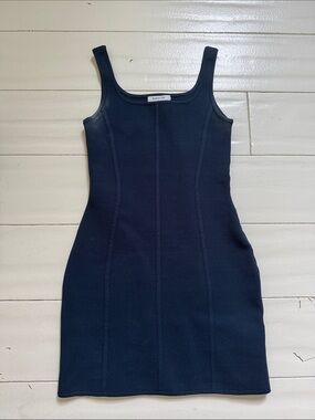 Babaton Navy Sleeveless Sheath Mini Dress